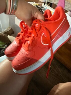 Nike Red Low-Top Air Force Style Sneakers
